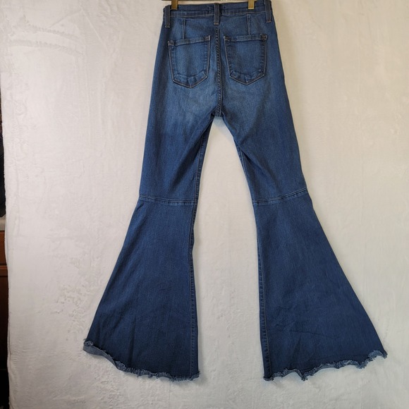 Judy Blue Bell Bottom Flare Jeans Blue Denim Boho Hippie 90s Sz 3 Fits 24x30 Mid - Picture 3 of 5